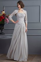 Abito Mamma Sposa Monospalla Cerniera con Perline con Applique Senza Maniche