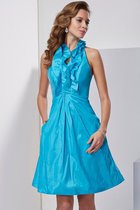 Abito Homecoming A-Line in Taffeta Senza Maniche Cerniera Principessa